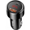 Baseus nabíjačka do auta Magic USB-C PD, USB-A 45W s displejom čierna 6953156293182 NoName