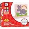 Bigjigs Toys Nasadzovacie kocky zvieratká