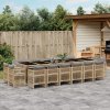 vidaXL 7-dielna záhrad. jedálenská sada vankúše mix béžovej polyratan 3211068