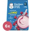 GERBER Kaša mliečna cereal malinová Dobrú noc 6 x 230 g