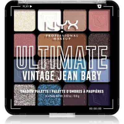 NYX Professional Makeup Ultimate Shadow Palette očné tiene Vintage Jean Baby 16 ks