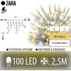 EMOS ZARA spojovateľná LED svetelná záclona vonkajšia FLASH 100LED 2,5M Teplá biela Studená biela transparentný kábel