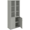 Policová skriňa Strong, 80x192x40 cm, sivá/sivá - 1 kus - 1 KS - 4 - nie - 60 mesiacov - rovná - kombinovaná - Hobis - 2x sklenené a 2x plné - sivá - 80 cm - Strong - 40 cm - 192 cm - 77.6 kilogramu H