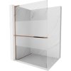 Mexen Kioto+ L, sprchová zástena Walk-In s poličkou a vešiakom 80 x 200 cm, 8mm číre sklo-námraza, ružové zlato profil, 800-080-123-60-35