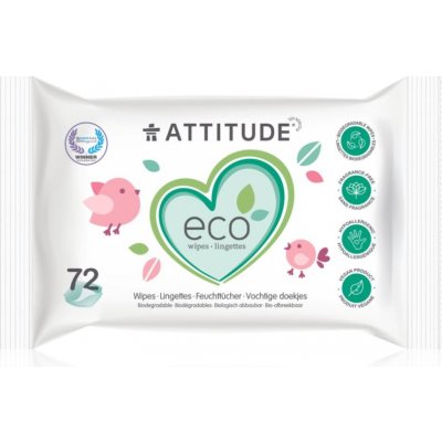 Attitude Eco vlhčené obrúsky bez vône 72 ks