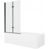MEXEN/S - Vega obdĺžniková vaňa 150 x 70 cm s panelom + vaňová zástena 100, transparent, čierna 550115070X9210027000