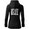 Volleyball nápis - Mikina dámska trendy zipper s kapucňou - 2XL ( Čierna )