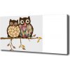 Foto obraz na plátne Dve sovy na vetve 100x50 cm