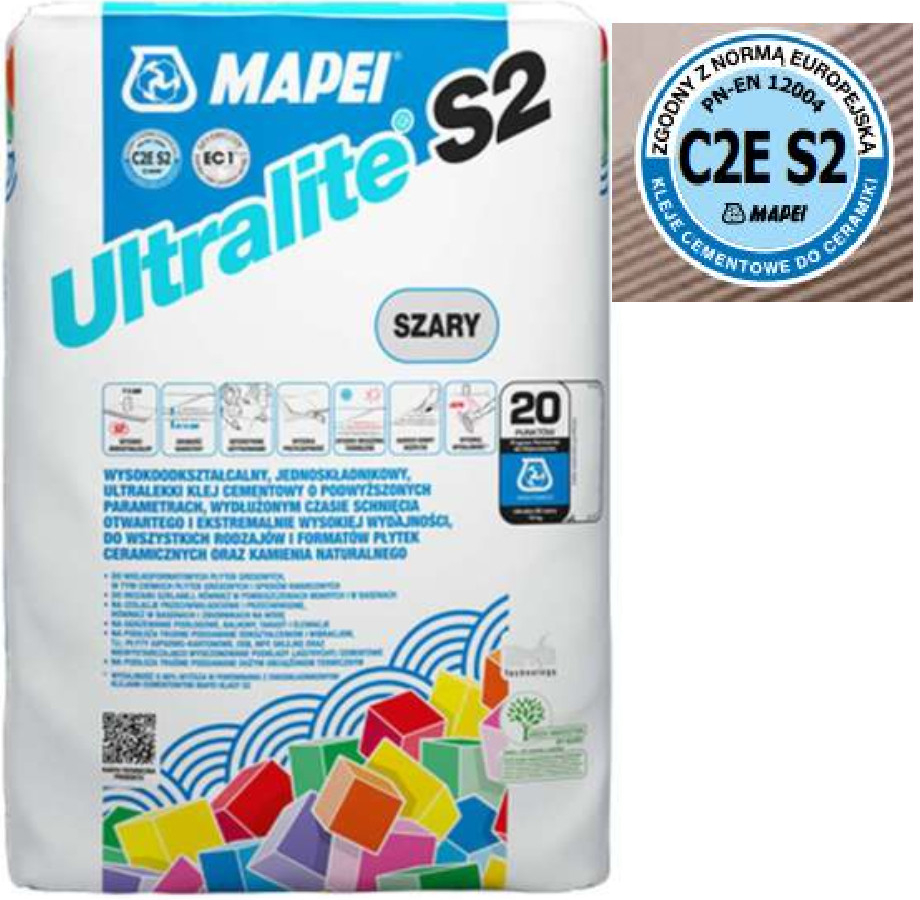 Mapei Ultralite S2 Lepidlo 15 kg sivé