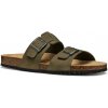 Pánske šľapky Geox, U SANDAL GHITA Khaki,Hnedá 45