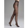 Sieťované pančuchy s kvetinovým ornamentom CHARLY G002 Marilyn, Veľkosť 1/2, Farba Čierna