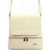 MiaMore Kožená dámska crossbody kabelka krémová