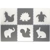 Ricokids Veľká penová podložka puzzle 6 ks biele a sivé, zvieratá janshop 7490