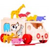 Bigjigs Toys Drevené auto so zvieratkami