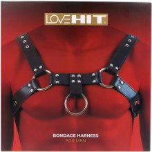 Virgite Love Hit Bondage Harness Mod. 2, čierny koženkový pánsky postroj