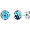 Stříbrné náušnice pecky Malia s modrými Swarovski Zirconia 6 mm