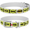 WAU DOG Kožený obojok Batman DC COMICS biely Obvod krku: 18-24 cm, širka: 9 mm