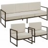 tectake 405524 záhradná sedacia súprava comosa pre 5 osôb, xxl-polstrovanie - hnedá / béžová