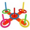 Teddies Hádzacia hra kríž s kruhmi plast 12 ks v krabici 42 x 19 x 6 cm