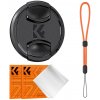 K&F 67MM Lens Caps Kit with 2+Anti-lost rope*2+vacuum cleaning cloth*2 K&F Concept