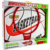 Basketbalový kôš drevo/kov/sieťka/lopta s pumpičkou v krabici 49x42x4cm