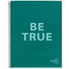 MIQUELRIUS Be True, blok A4, špirálový, linajkový, kartónová väzba, 80 listov, špirála na dlhej strane, zelený