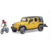 Bruder 2543 Jeep Wrangler Rubicon s bicyklom a cyklistom