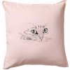 Mačka tvár kresba - Vankúš 50x50 - 50x50 - Vrátane výplne ( Svetloružová )