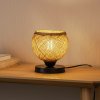 MODELSA Stolová lampa Yumak, hnedá/čierna, Ø 18 cm, lano, kov - MDL.5221