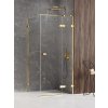 New Trendy Avexa Gold Shine sprchovací kút 90x80 cm štvorcová zlatá lesklé/priehľadné sklo EXK-1659