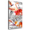 Vertikálny foto obraz na plátne Plameňáci a květiny 50x100 cm