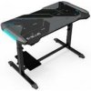 E-Blue Herný stôl EGT574BK, 113cm x 59,5cm, 74-86,8cm, podsvietený, nastaviteľná výška