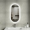 Erga Demi, oválne LED zrkadlo 40x80cm, 3 farby svetla, predné osvetlenie, vyhrievacia podložka proti zapareniu, ERG-V01-DEMI-4080-CL