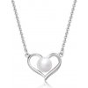 Sofia Strieborný náhrdelník srdce s perlou WWPS170280N-1