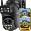 Duálna WiFi kamera s AI funkciami, vonkajšia 4K otočná, 10 MPX Ultra HD zoom