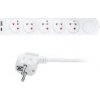 Solight prodlužovací přívod 5 zásuvek, USB A+C nabíječka 12W, 3m, 3 x 1mm2, bílý, vypínač