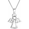 Evolution Group Strieborný náhrdelník anjel so Swarovski kryštálmi biely 32076.1, darčekové balenie