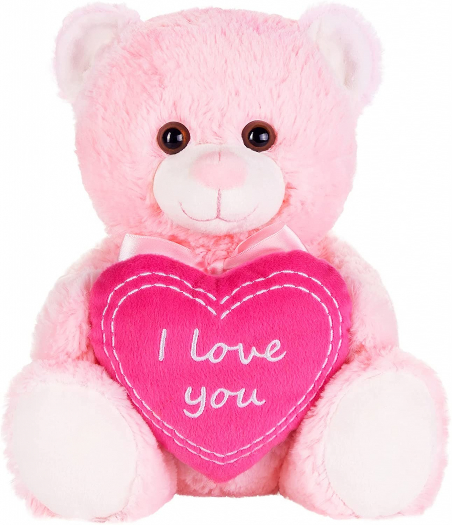 BRUBAKER medvedík so srdiečkom I Love You Soft Toy Růžová 25 cm