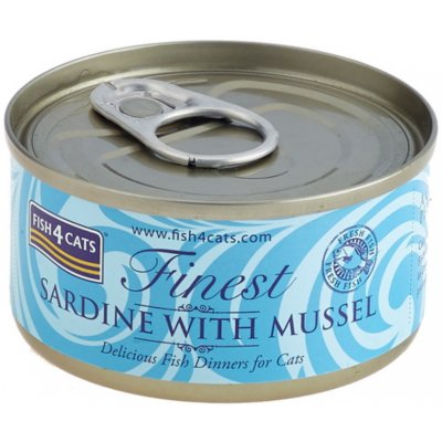 FISH4CATS Finest sardinka s mušľami konzerva pre mačky 70 g