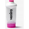 VENIRA šejker s dávkovačom, bielo-ružový, #loveyourself, 500 ml + 150 ml 500 ml + 150 ml