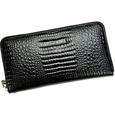 Gregorio velká dámska kožená peňaženka na zips čierna