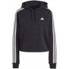 Dámska mikina adidas čierna bavlnená s kapucňou dlhý rukáv, veľkosť XL