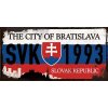 Ceduľa značka Slovak Republik - The City Of Bratislava 30,5cm x 15,5cm Plechová tabuľa