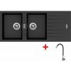 Set Sinks Perfecto 1160 Duo Metalblack + Elasta nerez/čierná