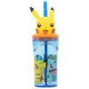 Stor Plastový pohárik Pokémon hrnček Pokémon Pikachu 3D s brčkem 360 ml