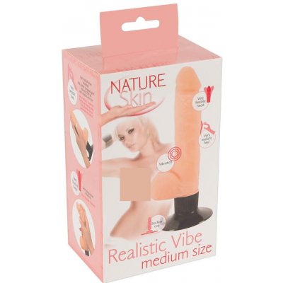 Nature Skin Realistic Vibe M realistický vibrátor so semenníkmi a prísavkou telová