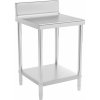 Pracovný stôl z nerezovej ocele - ECO - 60 x 60 cm - 150 kg - lemovanie - Royal Catering RCAT-60/60-N
