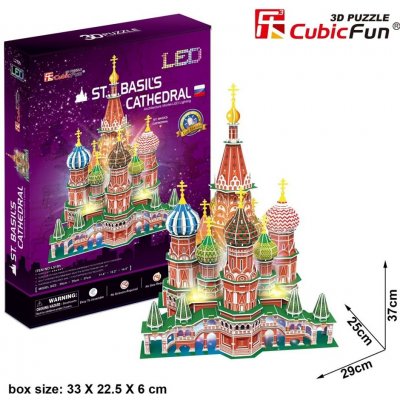 CubicFun 3D puzzle svítící Chrám Vasila Blaženého 224 ks