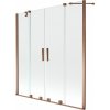 MEXEN/S - Velar Duo Dvojkrídlová posuvná vaňová zástena 150 x 150, transparent, růžové zlato 896-150-000-02-60