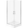 CERSANIT Sprchový kút MODUO 80x80 chróm, priehľadné sklo, sprchový odtok TAKO 16 cm S601-478